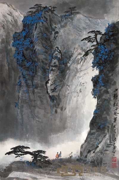 魏紫熙 1983年作 山路松风 镜心 67×45cm